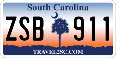 SC license plate ZSB911