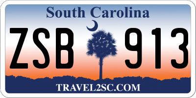 SC license plate ZSB913