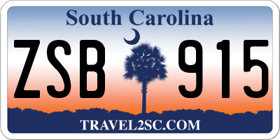 SC license plate ZSB915