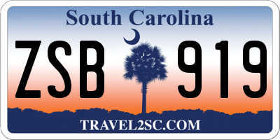 SC license plate ZSB919