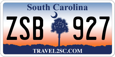 SC license plate ZSB927