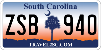 SC license plate ZSB940