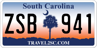 SC license plate ZSB941
