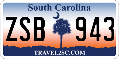 SC license plate ZSB943