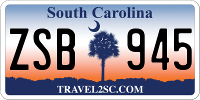 SC license plate ZSB945