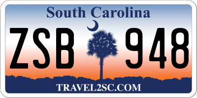 SC license plate ZSB948