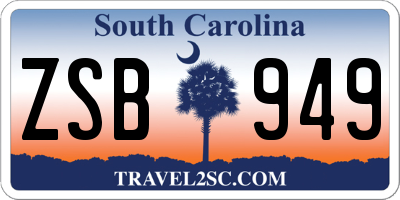 SC license plate ZSB949