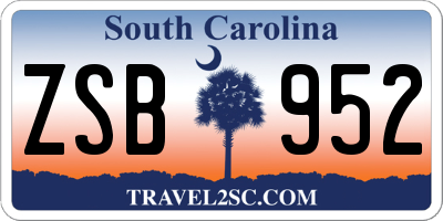 SC license plate ZSB952