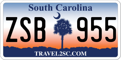 SC license plate ZSB955