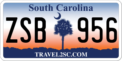 SC license plate ZSB956