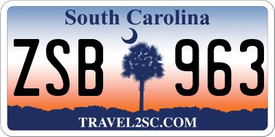 SC license plate ZSB963