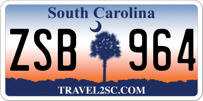 SC license plate ZSB964