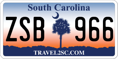 SC license plate ZSB966