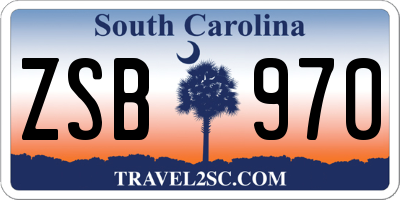 SC license plate ZSB970