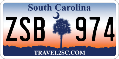 SC license plate ZSB974