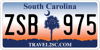 SC license plate ZSB975
