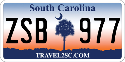SC license plate ZSB977