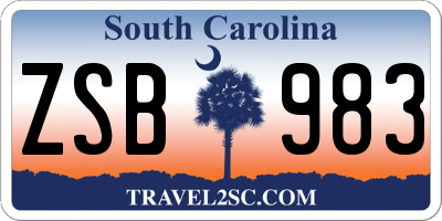 SC license plate ZSB983