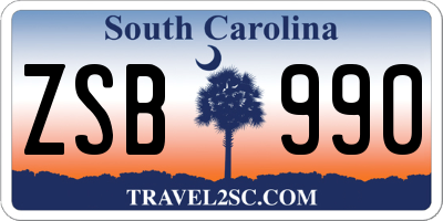SC license plate ZSB990