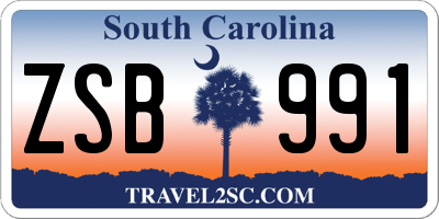 SC license plate ZSB991