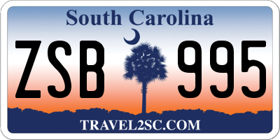 SC license plate ZSB995