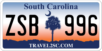 SC license plate ZSB996