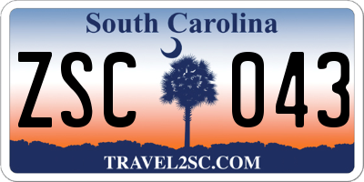 SC license plate ZSC043