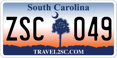 SC license plate ZSC049