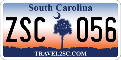 SC license plate ZSC056