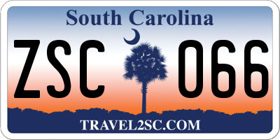 SC license plate ZSC066