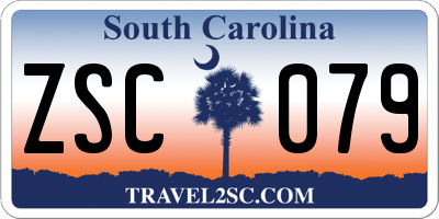 SC license plate ZSC079