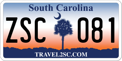 SC license plate ZSC081