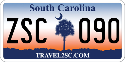 SC license plate ZSC090