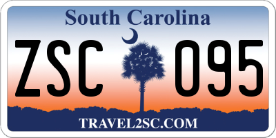 SC license plate ZSC095