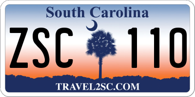SC license plate ZSC110