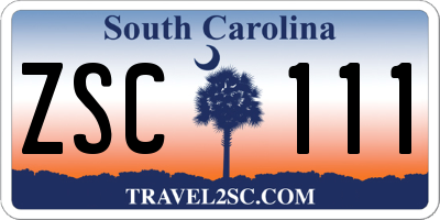 SC license plate ZSC111