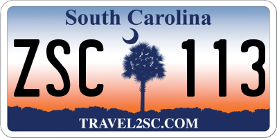 SC license plate ZSC113