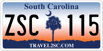 SC license plate ZSC115