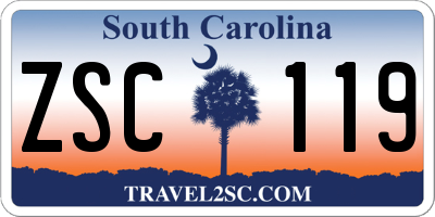 SC license plate ZSC119
