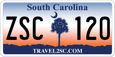 SC license plate ZSC120