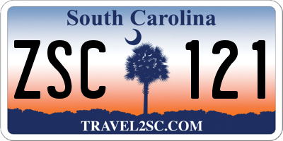 SC license plate ZSC121