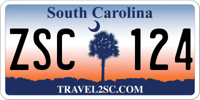 SC license plate ZSC124