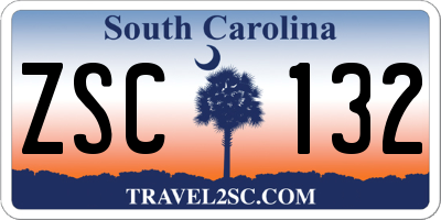 SC license plate ZSC132