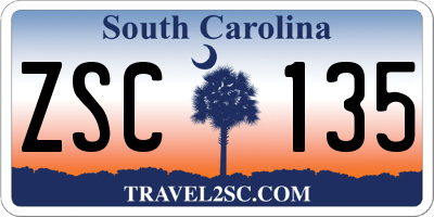 SC license plate ZSC135