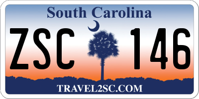 SC license plate ZSC146