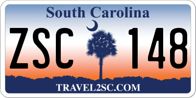 SC license plate ZSC148