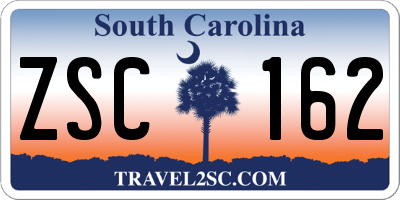 SC license plate ZSC162