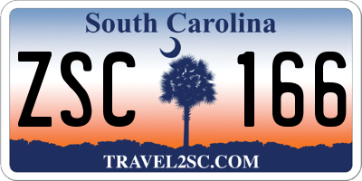 SC license plate ZSC166