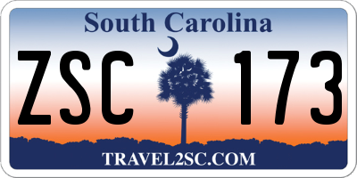 SC license plate ZSC173