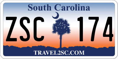 SC license plate ZSC174
